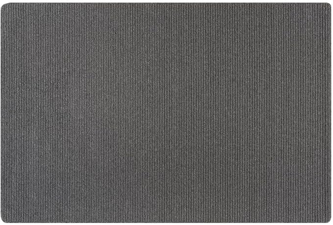 Non Slip Gray Solid Rubber Back Thing Door Mat for Entryway 2x3 for Kitchen, Rug for Bathroom, Stain Resistant Easy Cleaning Non Shedding Carpet Gray 2 x 3