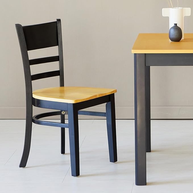 Livinia Cabin 33.5" Wooden Dining Table/Small Rectangular Modern Farmhouse Solid Wood Kitchen Table Desk (Black Oak)