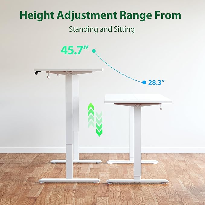 Agilestic Electric Standing Desk, Extra Large 71 x 31.5 Inches Height Adjustable Desk, Sit Stand Up Workstation for Home Office, Ergonomic Rising Gaming Computer Table with Memory Preset,White