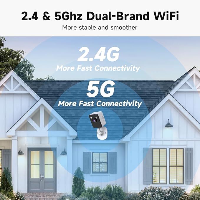 2K Cameras for Home Security Indoor, 2.4 & 5Ghz WiFi Baby/Pet Camera with Phone App, Night Vision, Motion Detection, Two-Way Audio, Smartphone Control Inside Cameras for House
