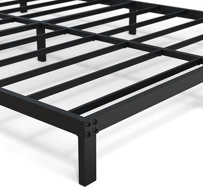 8 Inch Full Size Bed Frame No Box Spring Needed, Heavy Duty Metal Platform Bed Frame Full Support Up to 3000 lbs, Easy Assembly, Noise Free, Black