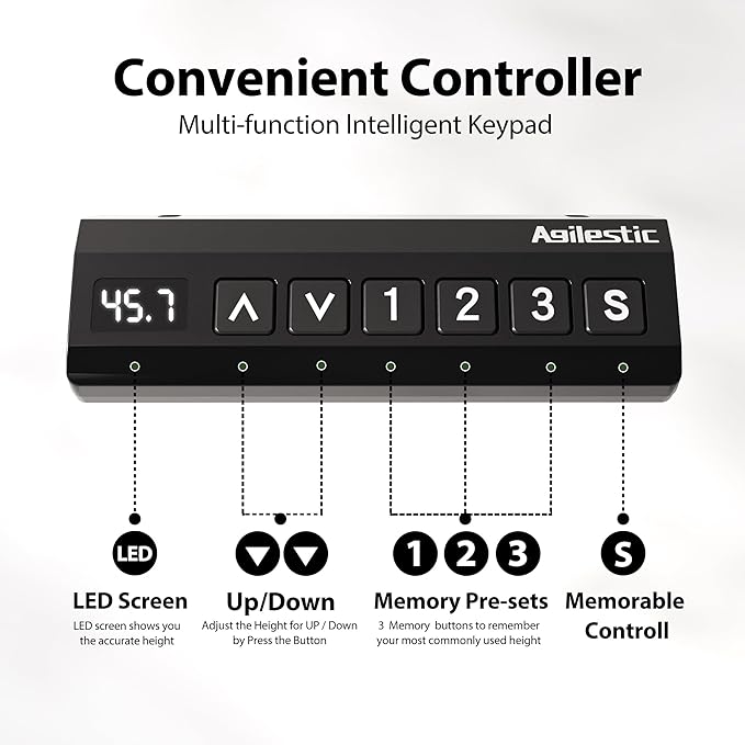 Agilestic L-Shaped Electric Standing Desk, 63x55 Inch Ergonomic Adjustable Height Desk with Storage, Stand Up Corner Desk Sit Stand Computer Table Power Outlet & LED Lights, Office Table, Rustic Brown