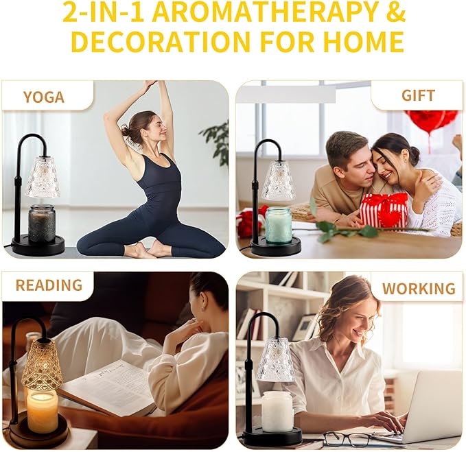 Candle Warmer Lamp with Timer Dimmable, Christmas Birthday Gifts for Women Mom, House Warming Gifts New Home Decor, Wax Melt Warmer for Jar Candles