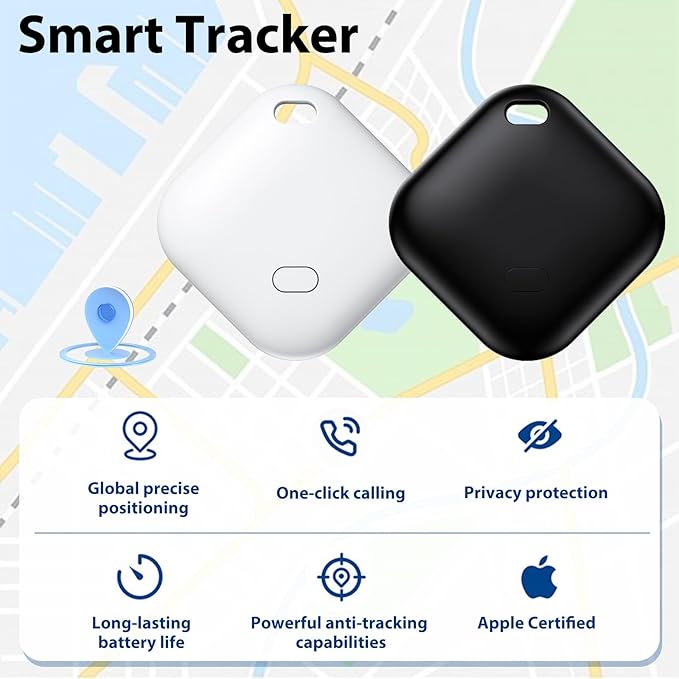 2 Pack GPS Vehicle Tracker, Hidden Vehicle Tracker, No Subscription and Monthly Fees and SIM Card Required, Tracker with Sound, Works with Find My, Suitable for Children, Pets, Vehicles (iOS only)