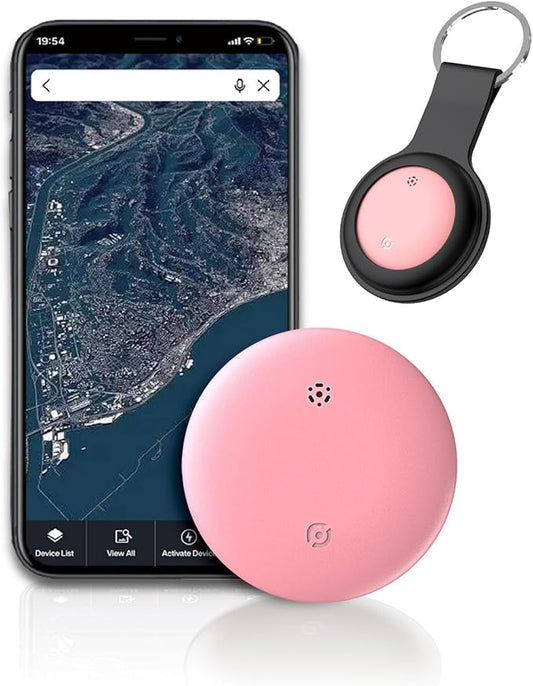 Smart Tracker Tags-1 Pack for iOS-Accurate Location Tracking-Waterproof & Compact Design-Long-Lasting Battery-Ideal for Keys, Luggage, and Pets (PinkF, 1 PCS)