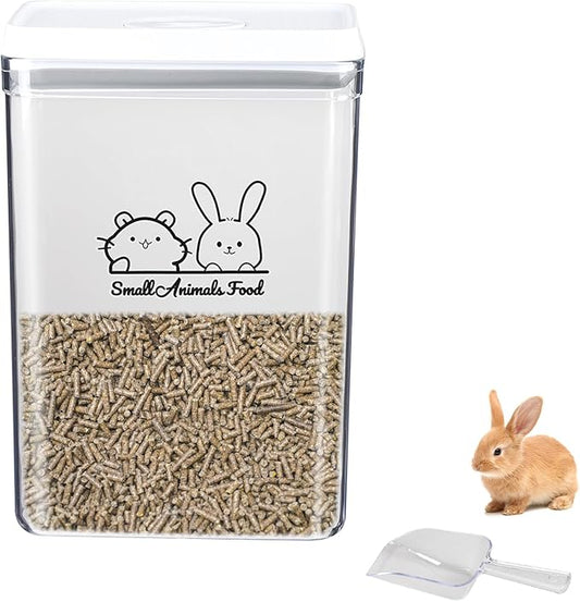 Small Animal Food Storage Box,Pet Food Storage Containers,Hamsters Treats Container,Food Storage Containers with Lids,Suitable for Hamster/Guinea Pig/Rabbit Dry Food Containers(3.4L)