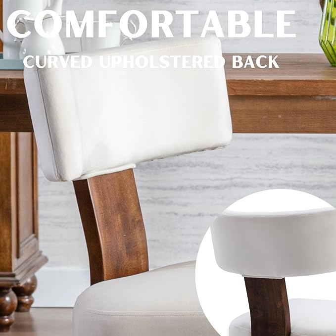 Dining Chairs Set of 4 Modern Dining Chair with Wood Legs, Upholstered Velvet Dining Chairs for Dining Room, Kitchen, Vanity, Living Room, Cream