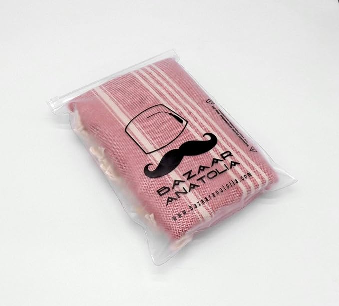 Bazaar Anatolia Turkish Towel 100% Cotton Beach Towel 76x38 Thin Lightweight Travel Camping Bath Sauna Gym Pool Unique Red Towels