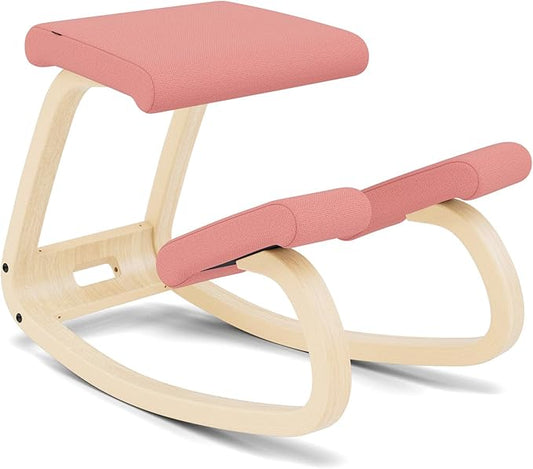 Varier Variable Natural/Pink Ergonomic Office Kneeling Chair – Active Sitting, Rocking Seat for Home, Study & Posture Support – 10 Year Quality Guarantee