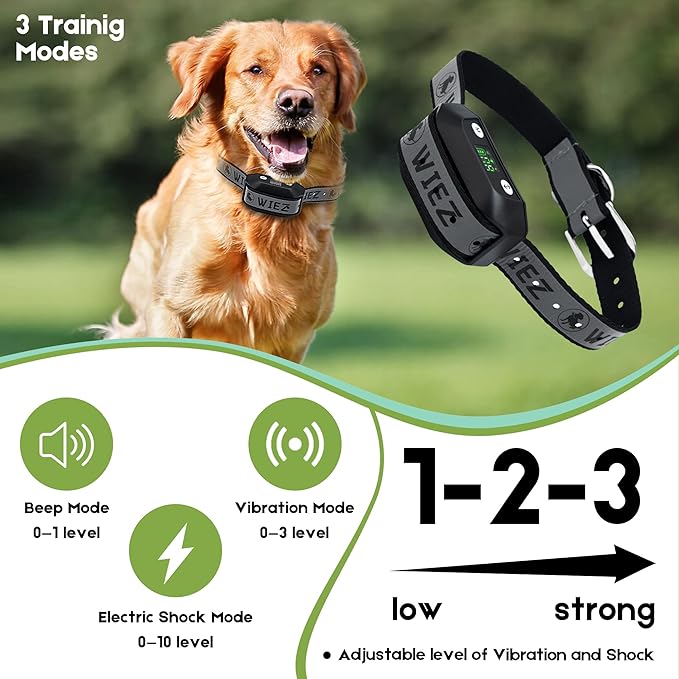 WIEZ GPS Wireless Dog Fence for Outdoor, Electric Dog Fence Collar with 3 Correction Mode, Pet Containment System for Most Dogs