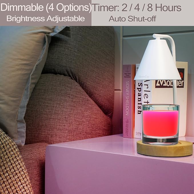 Candle Warmer Lamp with Timer,Compatible with Chesapeake Bay Candle,Dimmable Candle Lamp Warmer;Electric Wax Melt Warmer for Home Decor;Gifts for Mom,Birthday Gifts for Women(White)…