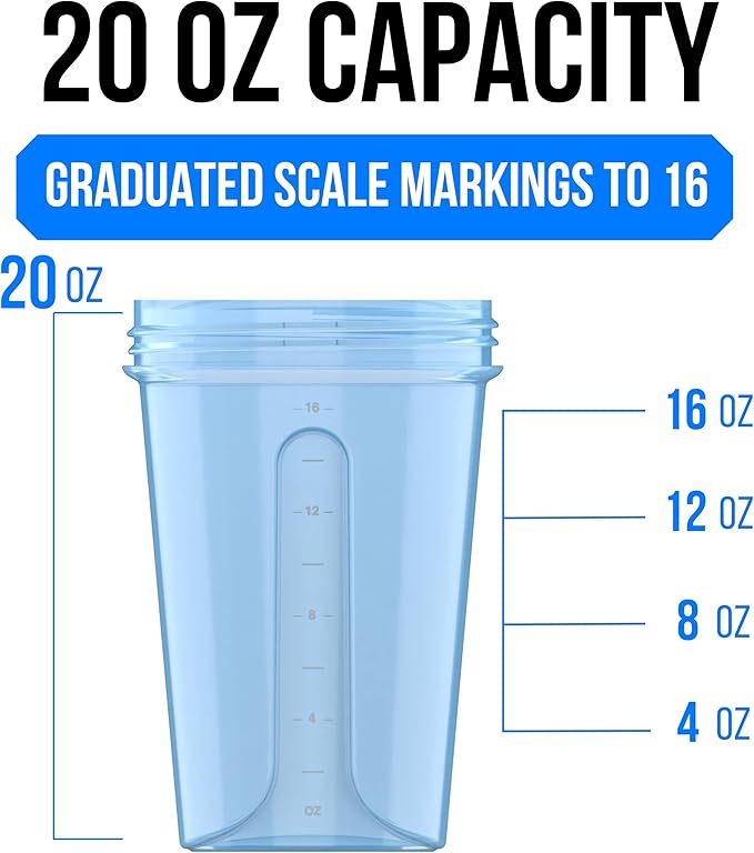 VELOMIX -6 PACK- 20 OZ Protein Shaker Bottles for Protein Mixes, Shaker Cups for Protein Shakes, Small Shaker Bottle Pack, Shaker Cup, Shakers for protein Shakes (Pastel Shades - 6 Pack)