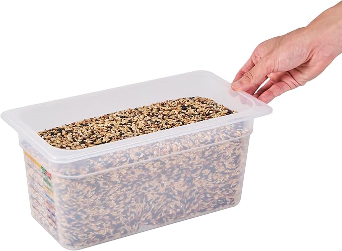 Restaurantware Food Storage Container 1 Pack of 12.7 x 6.8 x 5.9 Inches Plastic Stackable Storage Box White Reusable Label Container Dishwasher Safe For Restaurants And Kitchens