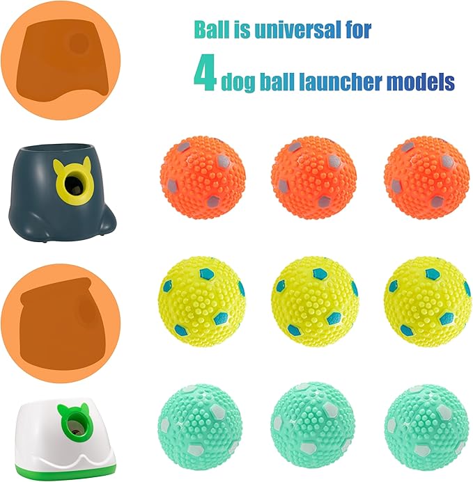 Dog Balls 9 Pcak, Interactive Pet Self Playing for Small Dogs and Puppies for Automatic Dog Ball Launcher(2 Inches Balls)