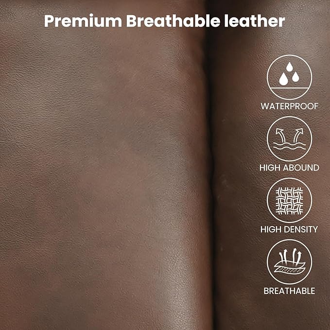 PARKOL Dual Motor Power Lift Recliner Chair for Elderly, 180-Degree Infinite Position Lay Flat Leather Recliner Chairs, with Massage and Heating, USB & Type-C Port and Remote (Ochre, Medium)