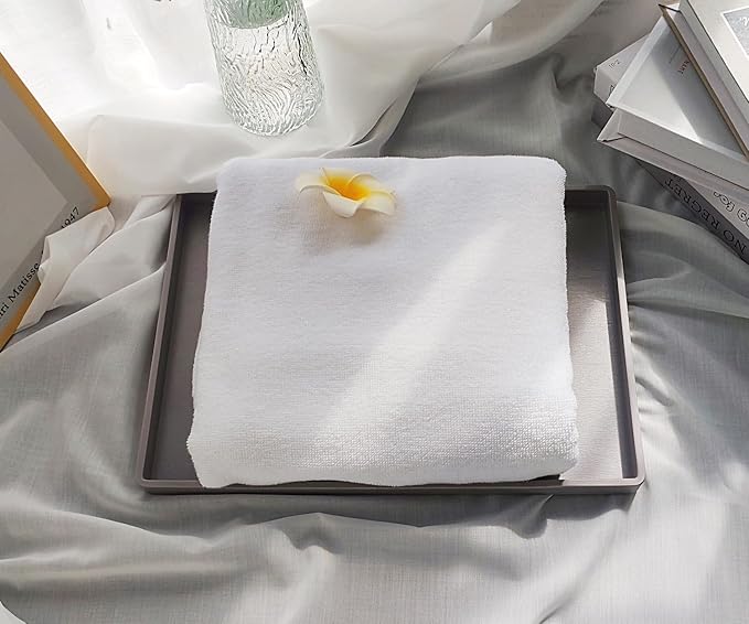 Gray Serving Tray (13.5 x 9.6 inch) for Serving Accessory, Perfect for Charcuterie, Cupcake Stand, Coffee Table Decor, Party Supplies, Bathroom Vanity & Breakfast in Bed.