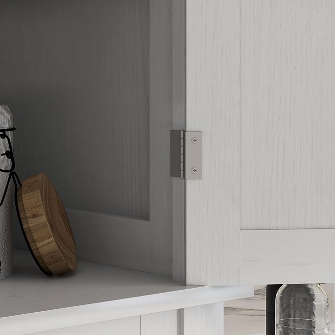 HOMCOM 72.5" Kitchen Pantry Cabinet, Traditional Freestanding Storage Cabinet with 4 Doors, Drawer and 3 Adjustable Shelves for Dining Room, White Wood Grain