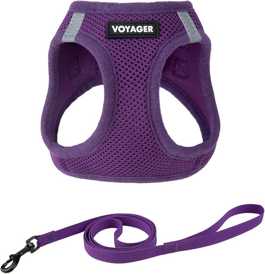 Voyager Step-in Pet Harness - All Weather Mesh, Adjustable Step in Harness for Cats and Dogs by Best Pet Supplies - 307S Purple, M