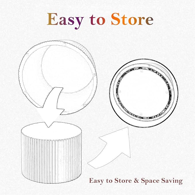 Black Round Fluted Coffee Table Set of 2 - Handcraft Embossed Design, Stylish Combination Center Drum Table for Living Room - No Assemble Needed (D-18.9IN+15IN)