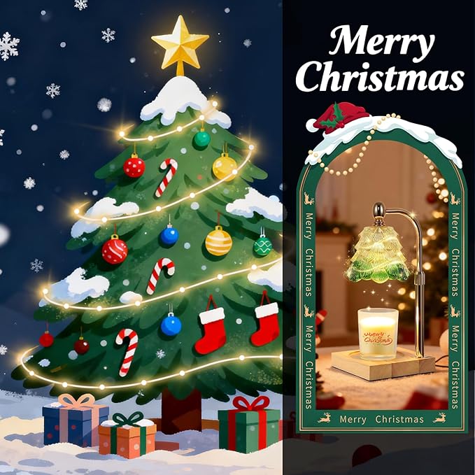 Candle Warmer Lamp with Timer Dimmer Adjustable Height, Candle Warmer with 2 Bulbs for Jar Candles, Home Decor, Birthday Gifts for Women