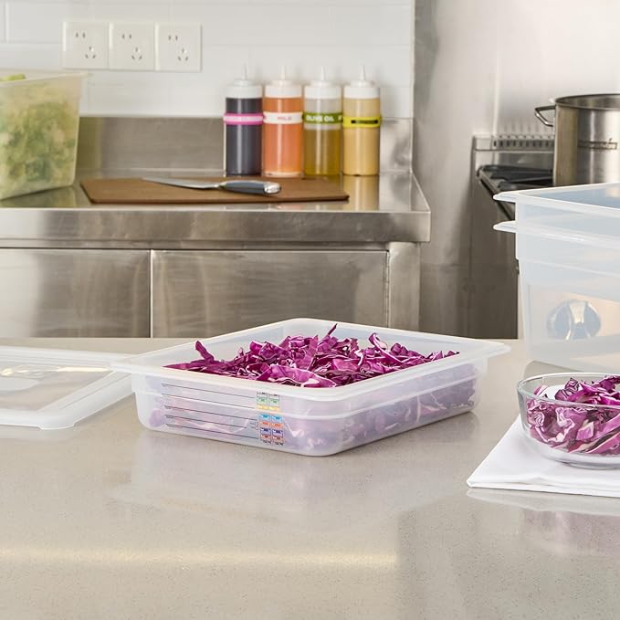 Restaurantware Food Storage Container 1 Pack of 12.7 x 10.3 x 2.5 Inches Plastic Stackable Storage Box White Reusable Label Container Dishwasher Safe For Restaurants And Kitchens