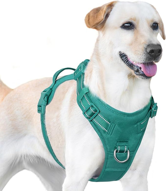 No Pull Dog Harness, Reflective Puppy Vest for Small Medium Large Sized Dog(MARRS Green,XL)