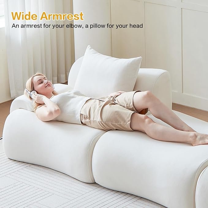 Sectional Couches for Living Room 114" Boneless Couch with Ottoman, Modular Sectional Sofa L Shaped Couch with 2 Seater, Cloud Couches Modern Compressed Sofas No Assembly