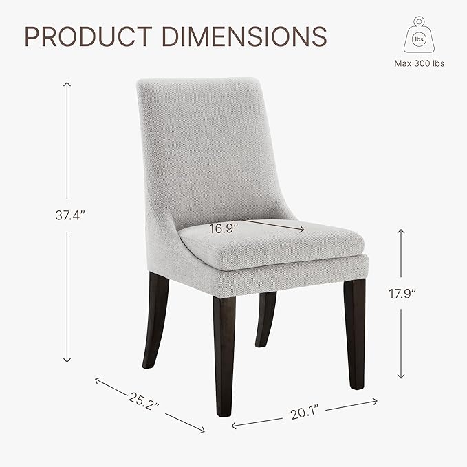 Upholstered Dining Chairs Modern Sidechair Performance Fabric High Back Armlesschair for Diningroom Kitchen,Linen,Set of 4(2 Box)