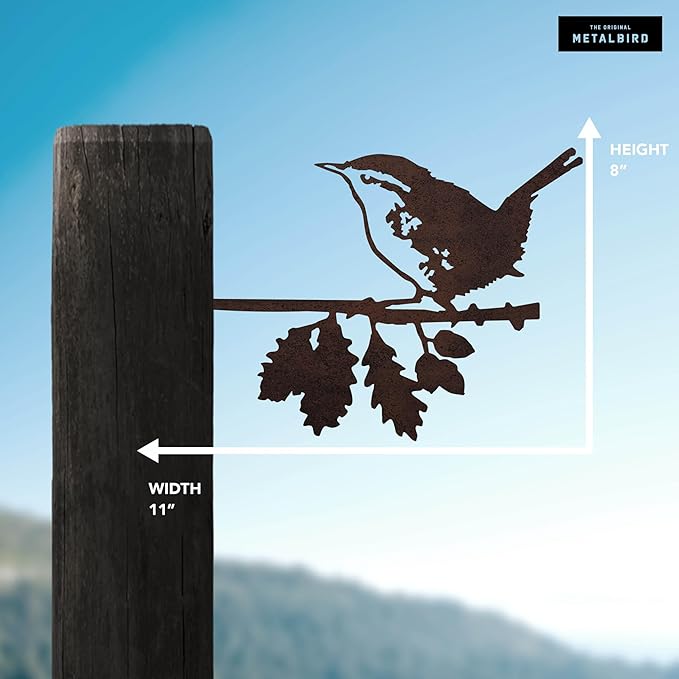 METALBIRD - Wren - Outdoor Tree Ornaments in Corten Steel - Metal Art Proudly Made in the USA