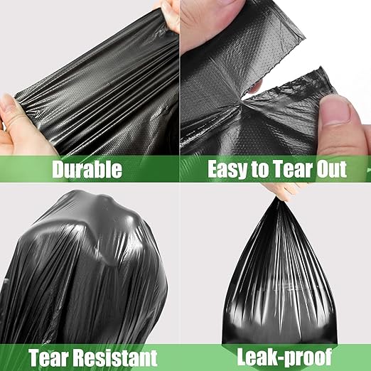 Dog Poop Trash Can Outside, Dog Waste Trash Can with Lid Odor Control for Outdoors - 10L Black, with 100PCS Waste Bags