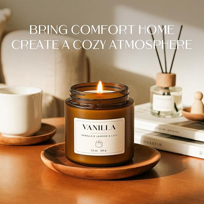 NORVENCE Scented Candles Gift Set, Stress Relief Candles for Home, Premium Soy Candle Set, Candles for Women and Men, Birthday & Christmas Gifts (Black & White, 7 oz)