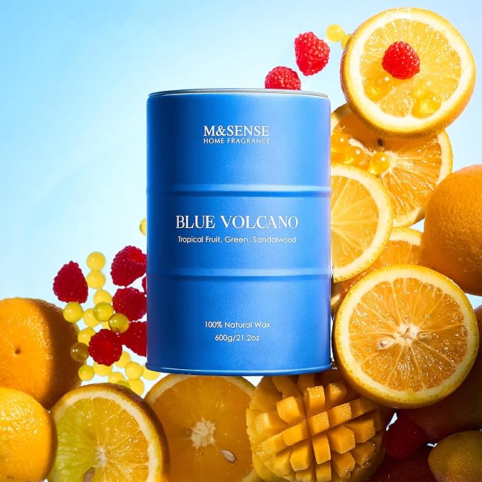 M&SENSE Tropical Fruit Soy Scented Candles Natural Non Toxic, Large Summer Candles 21.2oz 120 Hours Long Lasting Burning, Unique Candle Gifts Cozy Room Decor for Women Men