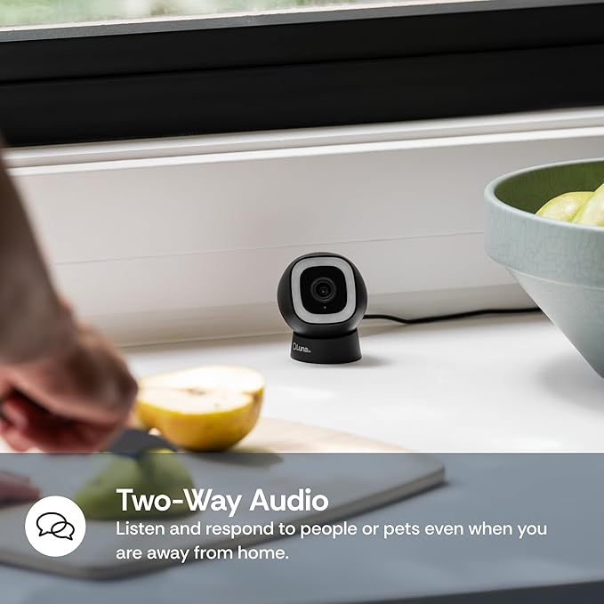 Luna Indoor/Outdoor Camera, Wired IP65 2K Wi-Fi Cameras for Home Security, Color Night Vision with Spotlight and Siren, Pet/Human/Vehicle Motion Detection with Descriptive Alerts, Phone App (1, Black)