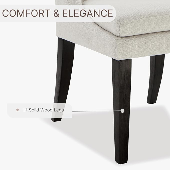 Upholstered Dining Chairs Modern Sidechair Performance Fabric High Back Armlesschair for Diningroom Kitchen,Cream,Set of 4(2 Box)