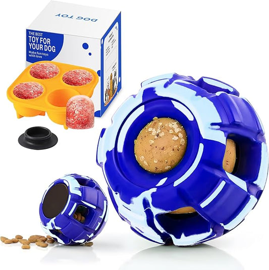 Dog Toys to Keep Them Busy, Interactive Dog chew Toys, Interactive Refillable Frozen Treat Dog Toy, Birthday Gift Boredom Buster Brain Stimulation Training Dog Enrichment Jolly Ball