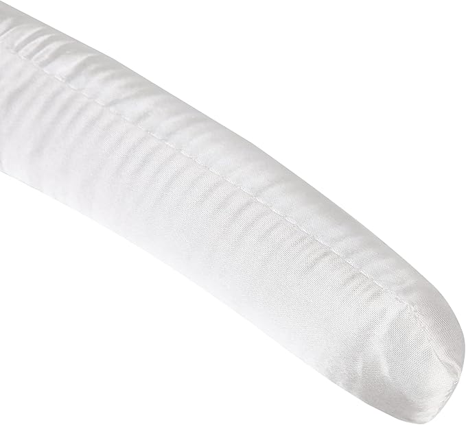 Pure White Satin Padded Sweater Hangers 10 Pack, Blouse Hanger with Thick & Soft Foam for Bridal Wedding Dress Lingerie, Smooth Silk Covered Shirt Hanger Without Shoulder Bump