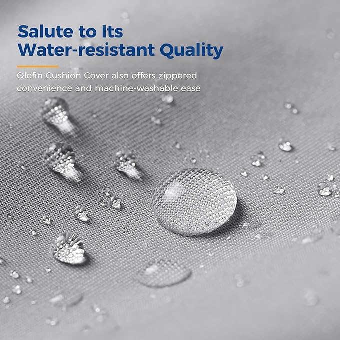 Wisteria Lane Aluminum Patio Furniture Set, 5 Seats Metal Outdoor Furniture Set with CSA Certified 54in Propane Gas Fire Pit Table, Patio Conversation Set with 5in Olefin Cover Cushions, Light Grey