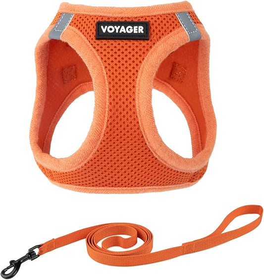 Voyager Step-in Pet Harness - All Weather Mesh, Adjustable Step in Harness for Cats and Dogs by Best Pet Supplies - 307S Orange, M
