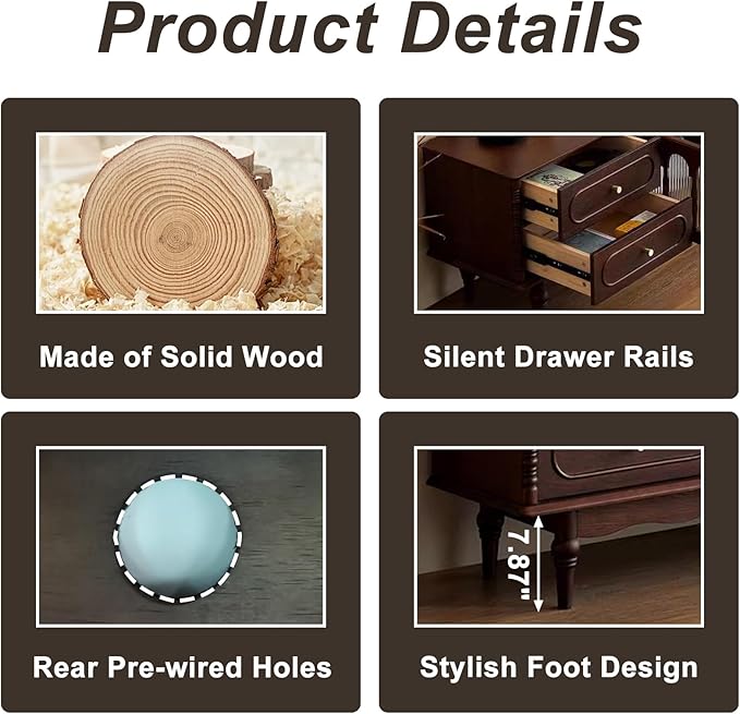 Fully Assembled 78" Solid Wood TV Stand for TVs up to 85 Inch, Modern Entertainment Ceter with Storage Cabinet and 4 Drawers, TV Media Console Table TV Stand for Living Room Bedroom, Walnut