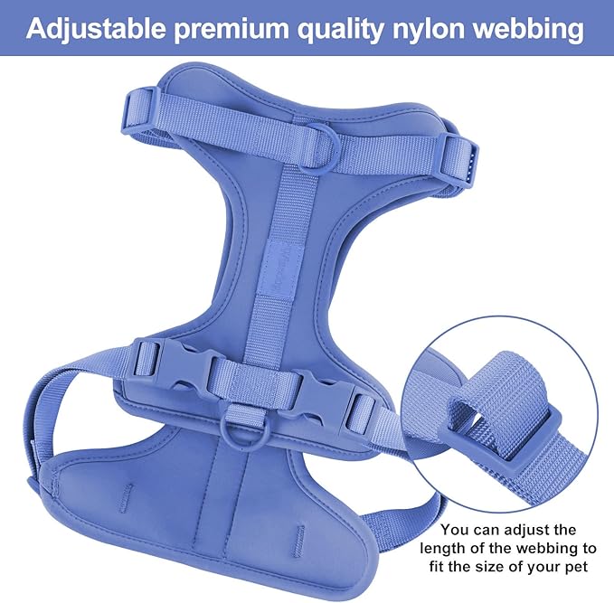 Wisedog No Pull Lightweight Dog Vest Harness with Soft and Comfortable Cushion, Breathable Mesh, for Small Medium Large Dogs Walking (M(Neck: 11.81"-18.11";Chest: 18.11"-27.95"), Blue)