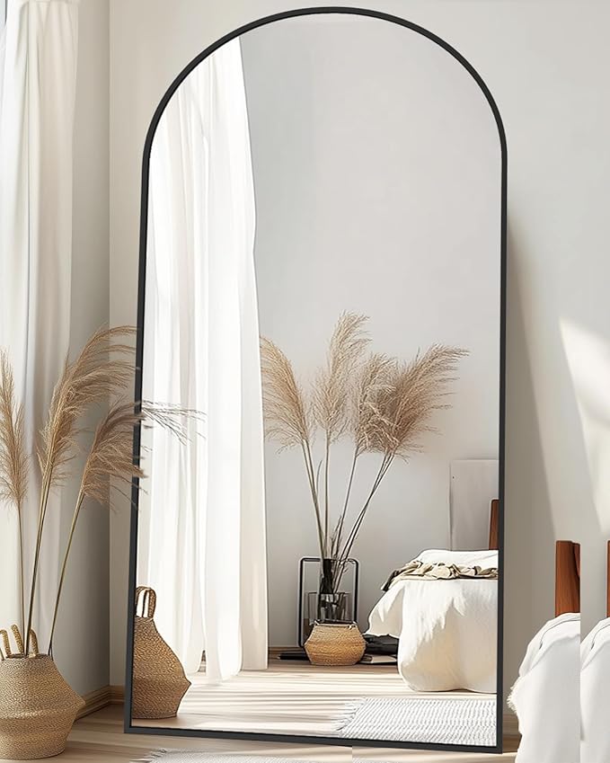 Floor Mirror, 78"×38" Full Length Mirror with Stand for Bedroom Living Room, Black