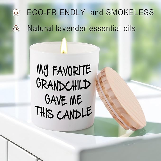 BFJLIFE Gifts for Grandma Grandpa Funny Novelty Unique Christmas Fathers Day Birthday Gifts for Grandpa Grandma Grandparents Lavender Scented Soy Candle