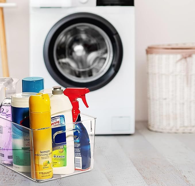 Clear Plastic Storage Bins, Pantry Organizers and Storage, Kitchen Organization and Storage Containers Bins for Organizing, Fridge, Freezer, Bathroom, Pantries, Medicine Cabinet Organizer Bin