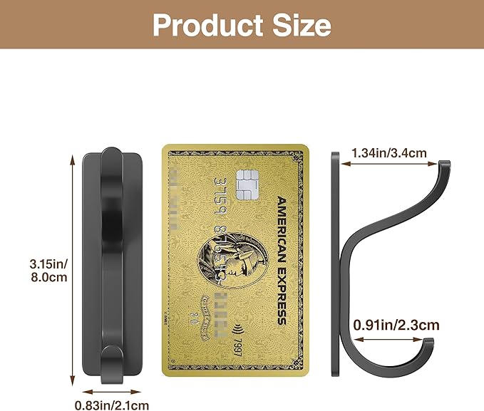 pickpiff 10-Pack Adhesive Wall Coat Hooks - Heavy Duty Stick-On Door Hanger, Metal Hook for Hanging Towel,Purse, Robe, Backpack, Jacket, Clothes - for Bathroom,Dorm, Closet, Kitchen - Black