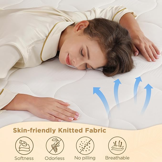 Hybrid Full Size Mattress, 12 Inch-Medium Firm Feel, Mattress in a Box, Individual Pocketed Springs for Motion Isolation, Cooling & Soft Fabric, Pressure & Back Pain Relief, Strong Edge Support