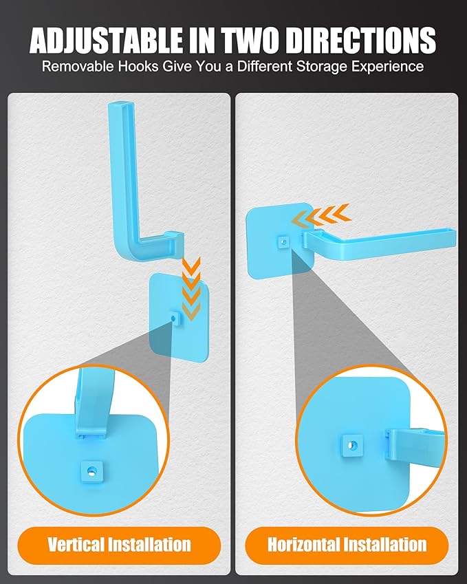 Hat Rack for Hat Storage (4-Pack), Multi-Purpose Hat Organizer, Strong Adhesive Hat Hooks for Wall Hat Organizer for Baseball Caps, Two Mounting Options Hat Hook, Blue