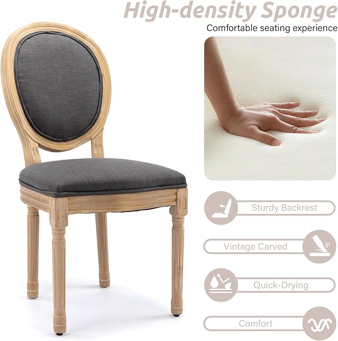 SoarFlash Kitchen Table and Chairs for 2, 31.5" Dining Table Set for 2 with French Dining Chairs, 3 Piece Round Kitchen Table Set, Dining Room Table Set for Small Space, Apartment