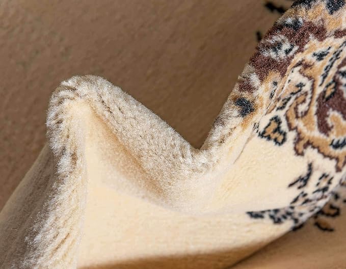 Unique Loom Reza Collection Traditional Persian Style Area Rug, Rectangular 7' 1" x 10' 0", Ivory/Brown