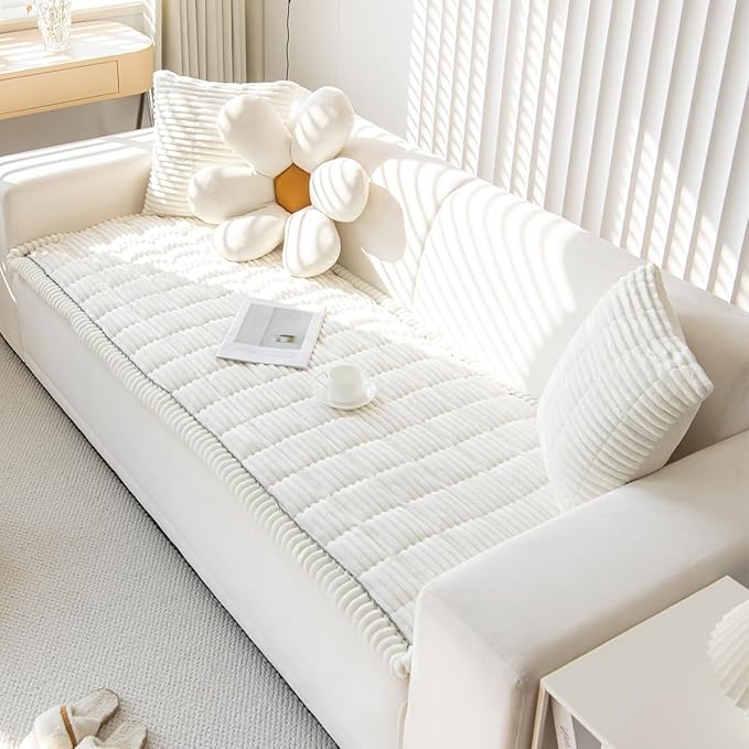 Sofa Cover Fuzzy Couch Cover for Pet, Couch Covers for Dogs Washable Non-Slip Sofa Slipcover Cushion Protector Pets Friendly Mat Bed