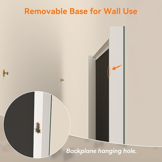 Hasipu Home Gym Mirror 360° Swivel on Wheels, 79" x 40" Extra Large Full Body Rolling and Tempered Glass Easy to Move Full Length Mirror for Yoga Studio, Bedroom, Dancing Studio, White